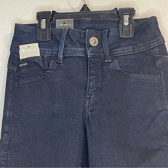 G-Star RAW Lynn Mid Rise Super Skinny Dark Rinsed Stretch Jeans 24x30 - Picture 4 of 8